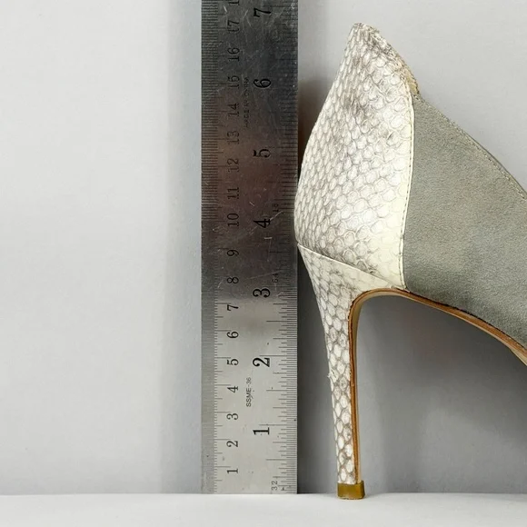 LOUISE ET CIE GREY SUEDE & SNAKE HEELS - Picture 11 of 13